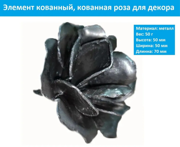 Элемент кованный, кованная роза для декора Элемент кованный, кованная роза для декора